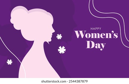 Happy International Women's Day Flat Design. Beautiful Women's Design for Background and Banner Template
