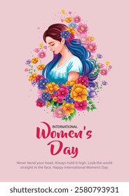 happy international women's day greetings. abstract vector illustration design
