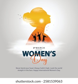 happy international women's day greetings. abstract vector illustration design