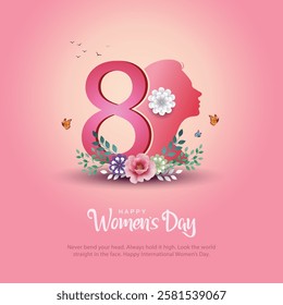 happy international women's day greetings. abstract vector illustration design