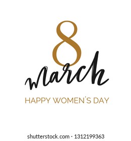 Happy International  Women's Day holiday vector illustration.  Spring concept for banners, web design, posters, invitations.