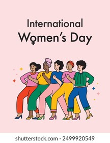 Happy international womens day illustration icon colorful