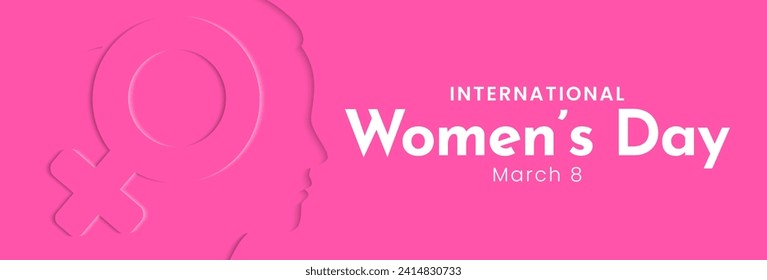 Happy International Womens Day. March 8. Women's day concept design in paper art style. Vector illustration