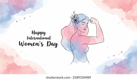 Happy International Women's Day minimal vector