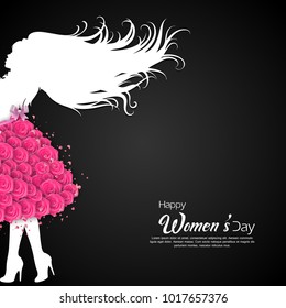 Happy International Women's Day on March 8th design background. 