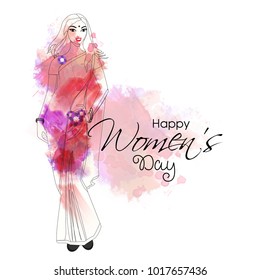 Happy International Women's Day on March 8th design background. 