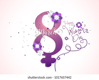 Happy International Women's Day on March 8th design background. 