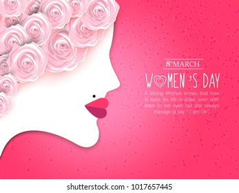 Happy International Women's Day on March 8th design background. 