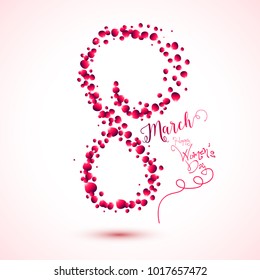 Happy International Women's Day on March 8th design background. 