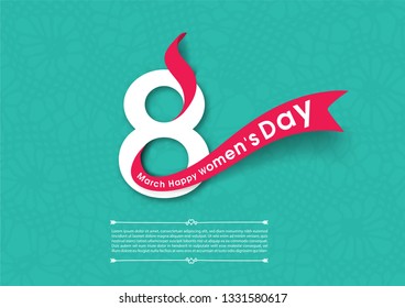 Happy International Women's Day on March 8, beautiful ribbon design, Illustration celebration layout. 