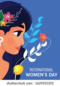 Happy International Women's Day on March 8th, Greeting Card or Poster Design.