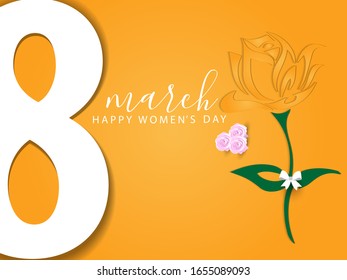 Happy International Women's Day on March 8th design background. Vector Illustration.