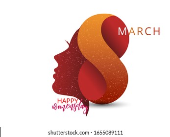 Happy International Women's Day on March 8th design background. Vector Illustration.
