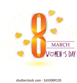 Happy International Women's Day on March 8th design background. Vector Illustration.