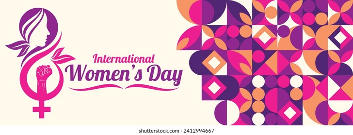 Happy International Women's Day. International Women's Day on March 8th flat design vector illustrations. Women’s Month Vector templates for background, greeting card, poster, flyer, banner.

