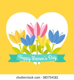 Happy International Women's Day on March 8th design background.happy womens day design.vector illustration