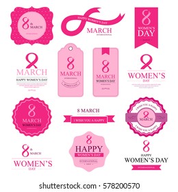 Happy International Women's Day on March 8th design background. EPS10 vector.