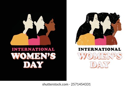 Happy International women's day typography design, Women's Day T-shirt Design, Happy International Women's Day 8Th March