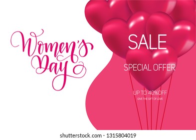 Happy international women's day vector calligraphy design