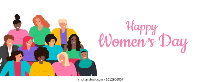 happy international women's day vector illustration 