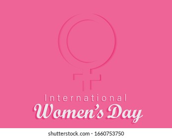 Happy International Women's Day Vector Logo Icon Illustration Flat Design Template Background, Empowering Women Celebration, Women's Power Illustration, Women Symbol Logo, 8 March Celebration