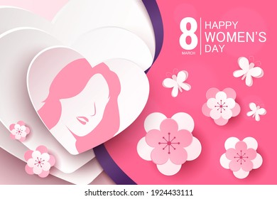 happy international women's day. vector banner design