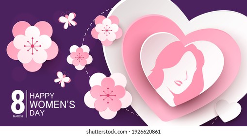 happy international women's day. vector banner design