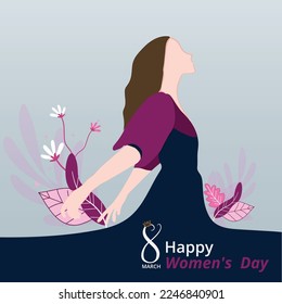 happy international women's day. vector banner design