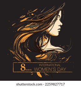 feliz día internacional de la mujer. diseño de logotipo vectorial