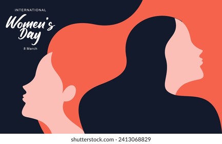 Feliz Día Internacional de la Mujer. Ilustración vectorial de mujeres con diferentes culturas