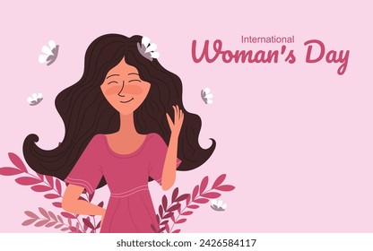 Happy International Women's Day, Vector Flyer and Social Media Post