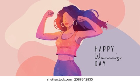 Happy International Women's Day vector minimal
