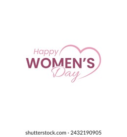 Happy international Women's Days logo design wordmark typograhy icon element vector 