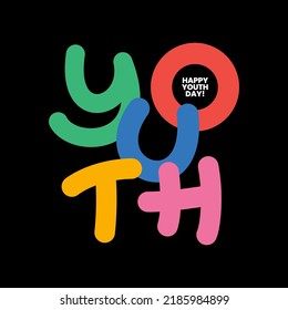 Happy International Youth day 12th August creative Typography