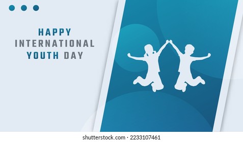 Happy International Youth Day August Celebration Vector Design Illustration. Template for Background, Poster, Banner, Advertising, Greeting Card or Print Design Element