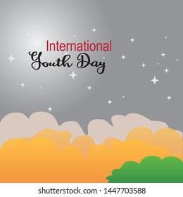 Happy International youth Day, can be used for banner, gretting card or poster