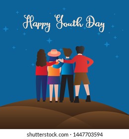 Happy International youth Day, can be used for banner, gretting card or poster