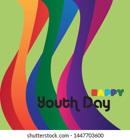 Happy International youth Day, can be used for banner, gretting card or poster