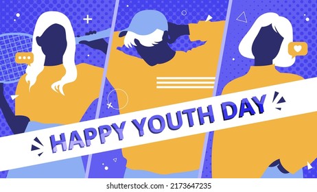 Happy International Youth Day Illustration