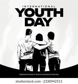 Happy international youth day social media design banner template, the young generation
