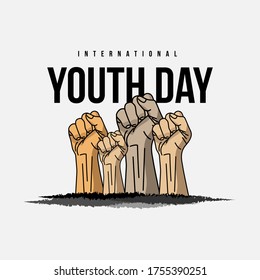 Happy International Youth day,12 August, gretting card youth day