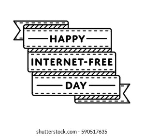 Happy Internet-Free day emblem isolated vector illustration on white background. 29 january world holiday event label, greeting card decoration graphic element