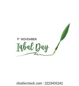 Happy Iqbal Day Vector, Allama Iqbal Day, 9th November vector design, Iqbal day holiday vector 2022, Poet of Pakistan 


