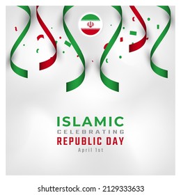 Happy Iran Islamic Republic Day April 1st Celebration Vector Design Illustration. Template for Poster, Banner, Advertising, Greeting Card or Print Design Element
