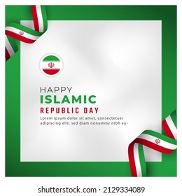 Happy Iran Islamic Republic Day April 1st Celebration Vector Design Illustration. Template for Poster, Banner, Advertising, Greeting Card or Print Design Element
