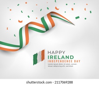 Happy Ireland Independence Day 24. Feier Vector Design Illustration. Vorlage für Poster, Banner, Werbung, Grußkarte oder Print-Design-Element