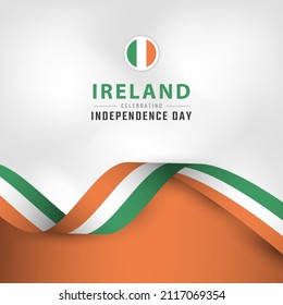 Happy Ireland Independence Day April 24th Celebration Vector Design Illustration. Template for Poster, Banner, Advertising, Greeting Card or Print Design Element