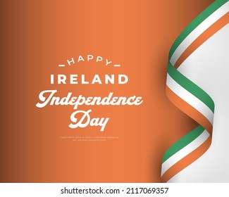 Feliz Día de la Independencia de Irlanda, 24 de abril. Ilustración de diseño de vectores de celebración. Plantilla para cartel, cartel, publicidad, tarjeta de felicitación o elemento de diseño de impresión