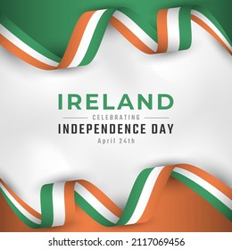 Happy Ireland Independence Day April 24th Celebration Vector Design Illustration. Template for Poster, Banner, Advertising, Greeting Card or Print Design Element