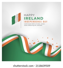 Feliz Día de la Independencia de Irlanda, 24 de abril. Ilustración de diseño de vectores de celebración. Plantilla para cartel, cartel, publicidad, tarjeta de felicitación o elemento de diseño de impresión